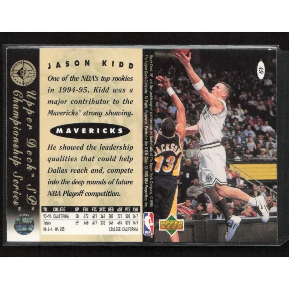 1994-95 SP Championship #49 Jason Kidd Dallas Mavericks Rookie